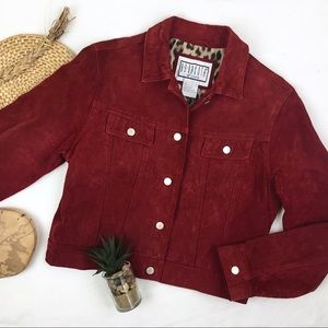 BB Dakota Vintage Burgundy Leather Suede Jacket
